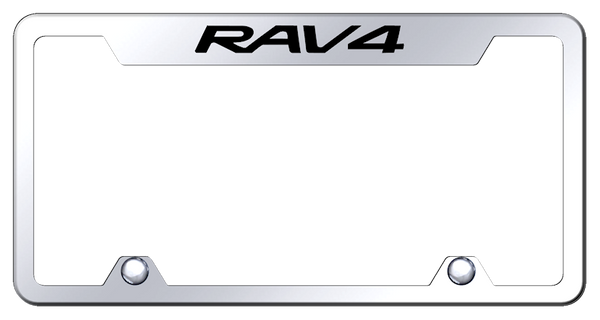 Toyota RAV4 Steel Truck Cut-Out Frame - Laser Etched Mirrored License Plate Frame - TF.RAV.EC