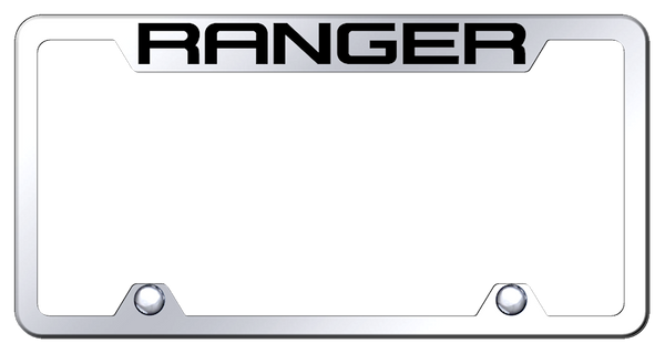 Ford Ranger Steel Truck Cut-Out Frame - Laser Etched Mirrored License Plate Frame - TF.RNG.EC