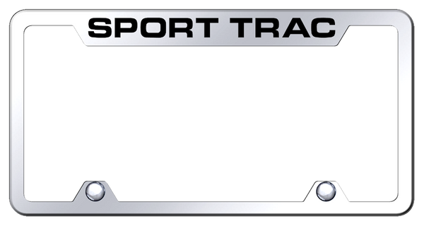 Ford Sport Trac Steel Truck Cut-Out Frame - Laser Etched Mirrored License Plate Frame - TF.SPT.EC