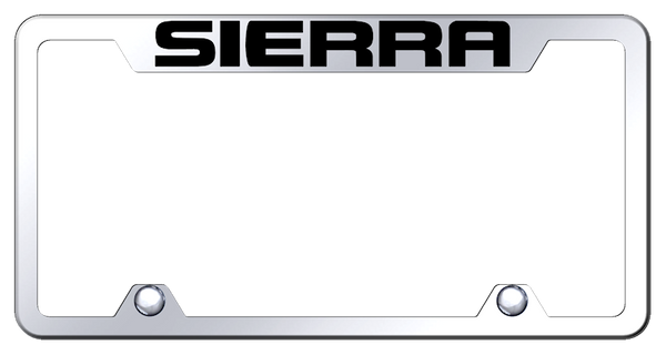 GMC Sierra Steel Truck Cut-Out Frame - Laser Etched Mirrored License Plate Frame - TF.SRR.EC