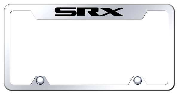 Cadillac SRX Steel Truck Cut-Out Frame - Laser Etched Mirrored License Plate Frame - TF.SRX.EC