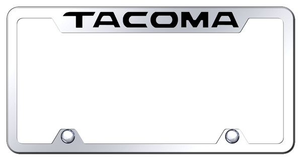 Toyota Tacoma Steel Truck Cut-Out Frame - Laser Etched Mirrored License Plate Frame - TF.TAC.EC