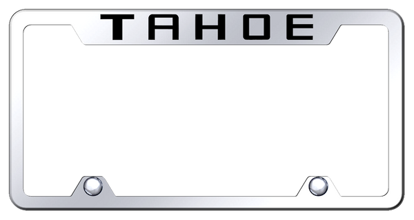 Chevrolet Tahoe Steel Truck Cut-Out Frame - Laser Etched Mirrored License Plate Frame - TF.TAH.EC