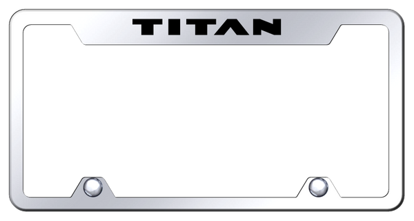 Nissan Titan Steel Truck Cut-Out Frame - Laser Etched Mirrored License Plate Frame - TF.TIT.EC