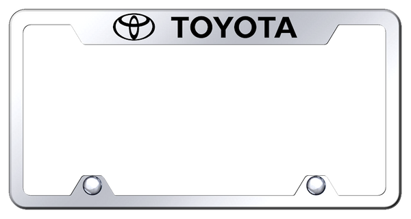 Toyota Toyota Steel Truck Cut-Out Frame - Laser Etched Mirrored License Plate Frame - TF.TOY.EC