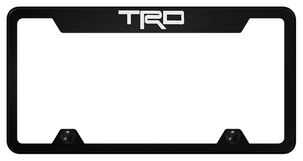 Toyota TRD Steel Truck Cut-Out Frame - Laser Etched Black License Plate Frame - TF.TRD.EB