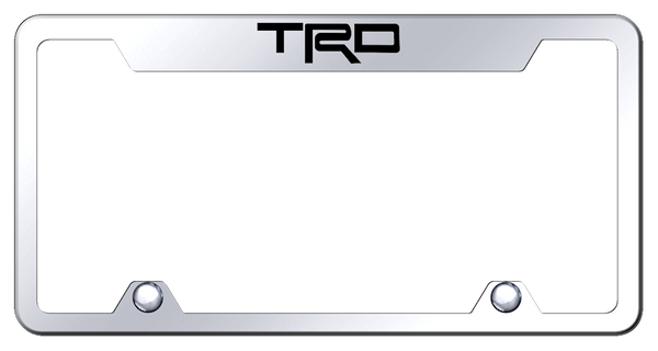 Toyota TRD Steel Truck Cut-Out Frame - Laser Etched Mirrored License Plate Frame - TF.TRD.EC