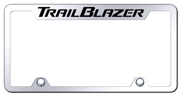 Chevrolet Trailblazer Steel Truck Cut-Out Frame - Etched Mirrored License Plate Frame - TF.TRL.EC