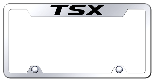 Acura TSX Steel Truck Cut-Out Frame - Laser Etched Mirrored License Plate Frame - TF.TSX.EC