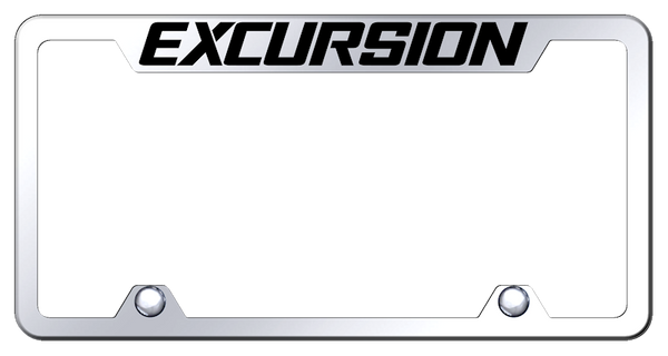 Ford Excursion Steel Truck Cut-Out Frame - Laser Etched Mirrored License Plate Frame - TF.XCU.EC