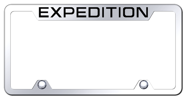 Ford Expedition Steel Truck Cut-Out Frame - Laser Etched Mirrored License Plate Frame - TF.XPD.EC