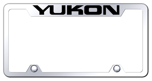 GMC Yukon Steel Truck Cut-Out Frame - Laser Etched Mirrored License Plate Frame - TF.YUK.EC