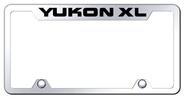 GMC Yukon XL Steel Truck Cut-Out Frame - Laser Etched Mirrored License Plate Frame - TF.YXL.EC