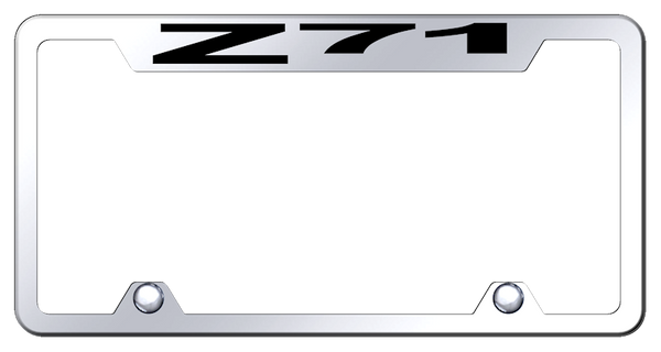 Chevrolet Z71 Steel Truck Cut-Out Frame - Laser Etched Mirrored License Plate Frame - TF.Z71.EC