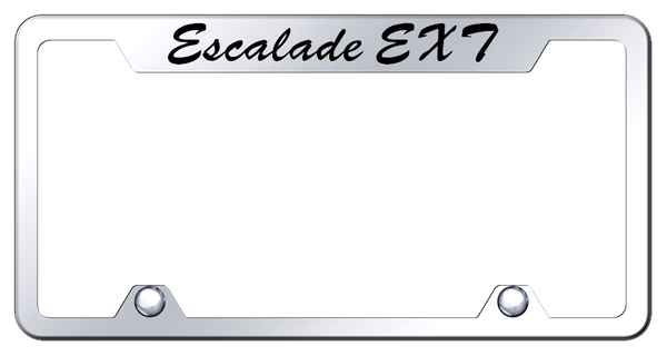 Cadillac Escalade EXT Script Truck Cut-Out Frame - Etched Mirrored License Plate Frame - TFS.EXT.EC