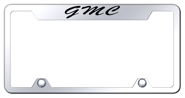 GMC GMC Script Steel Truck Cut-Out Frame - Laser Etched Mirrored License Plate Frame - TFS.GMC.EC