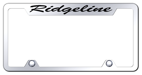 Honda Ridgeline Script Steel Truck Cut-Out Frame - Etched Mirrored License Plate Frame - TFS.RID.EC