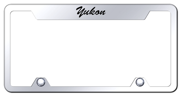 GMC Yukon Script Steel Truck Cut-Out Frame - Etched Mirrored License Plate Frame - TFS.YUK.EC