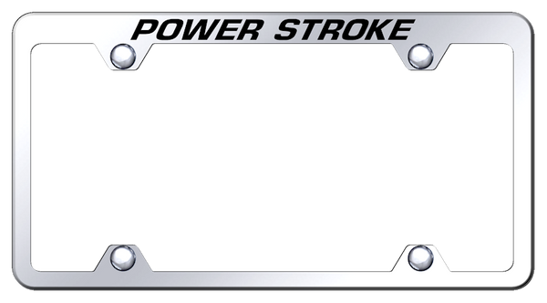 Ford Powerstroke Steel Truck Wide Body Frame - Etched Mirrored License Plate Frame - TFW.PWR.EC