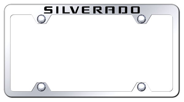 Chevrolet Silverado Steel Truck Wide Body Frame - Etched Mirrored License Plate Frame - TFW.SIL.EC