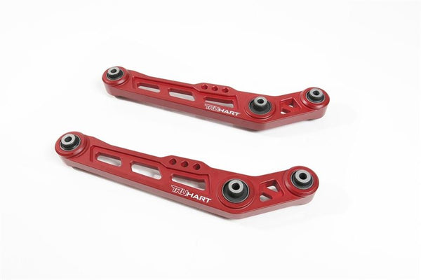 TruHart Rear Drop Rear Lower Control Arms Kit RED  for 1988-1991 Honda CRX (FORK STYLE ONLY) - TH-H101-D - (1991 1990 1989 1988)