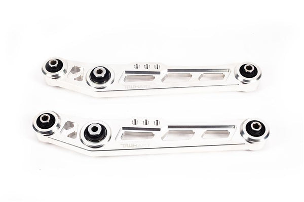 TruHart Rear Lower Control Arms Kit with Pillow Ball POLISHED for 1988-1991 Honda CRX (FORK STYLE ONLY) - TH-H101-PO-PB - (1991 1990 1989 1988)