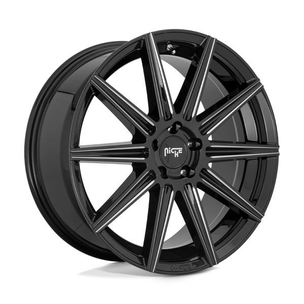Niche 1PC M243 TIFOSI GLOSS BLACK MILLED Wheels for 2017-2020 ACURA MDX [] - 20X9 35 mm - 20"  - (2020 2019 2018 2017)