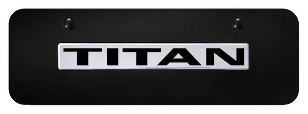 Nissan Titan Chrome on Black 3D Bar Mini License Plate - TIT.N.CBM