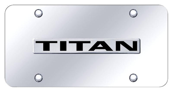 Nissan Titan Chrome on Chrome 3D Bar License Plate - TIT.N.CC