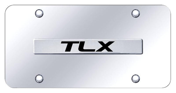 Acura TLX Chrome on Chrome 3D Bar License Plate - TLX.N.CC