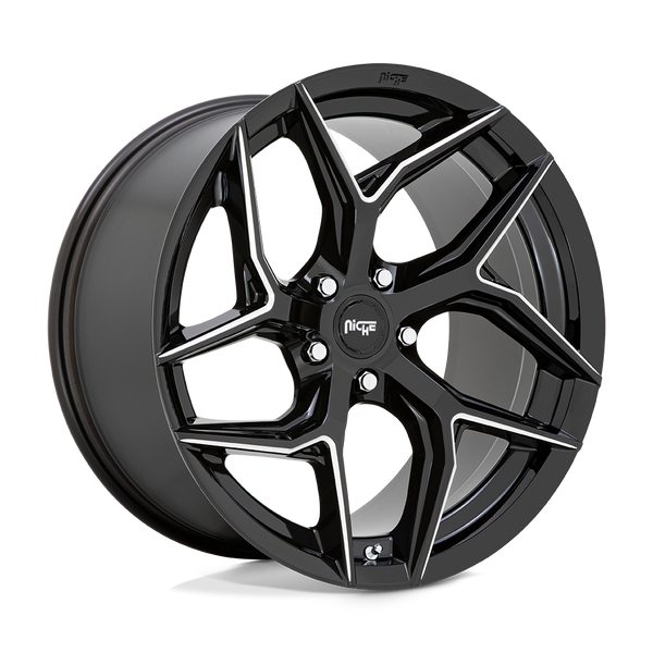 Niche 1PC M266 TORSION GLOSS BLACK MILLED Wheels for 2017-2020 ACURA MDX [] - 20X9 35 mm - 20"  - (2020 2019 2018 2017)
