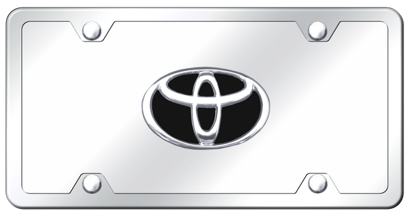 Toyota Toyota (Black Backing) Plate Kit - Chrome on Mirrored License Plate - TOY.B.CCK