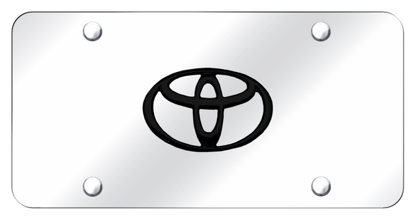 Toyota Toyota License Plate - Black on Mirrored License Plate - TOY.BC