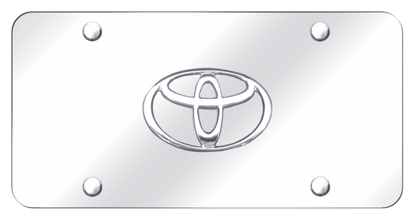 Toyota Toyota License Plate - Chrome on Mirrored License Plate - TOY.CC