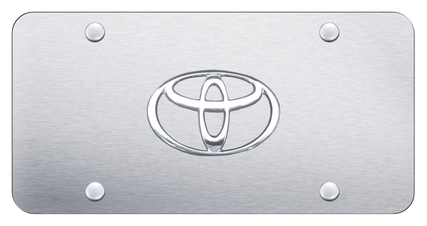 Toyota Toyota License Plate - Chrome on Brushed License Plate - TOY.CS