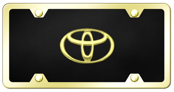 Toyota Toyota Plate Kit - Gold on Black License Plate - TOY.GBK