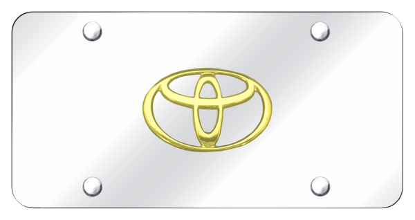 Toyota Toyota License Plate - Gold on Mirrored License Plate - TOY.GC