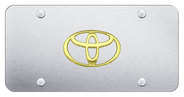 Toyota Toyota License Plate - Gold on Brushed License Plate - TOY.GS