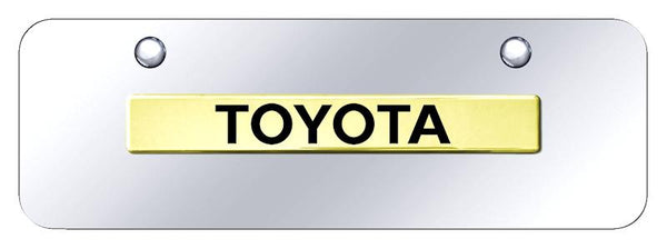 Toyota Toyota Gold on Chrome 3D Bar Mini License Plate - TOY.N.GCM