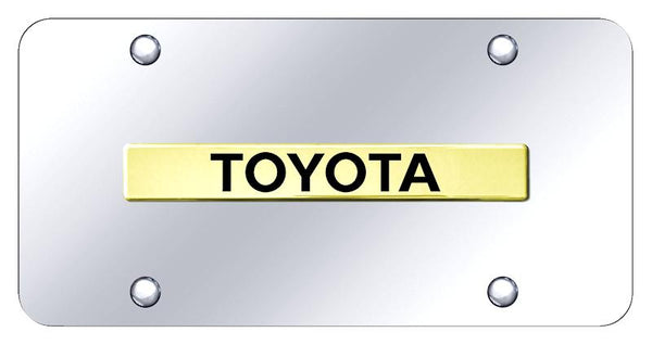 Toyota Toyota Gold on Chrome 3D Bar License Plate - TOY.N.GC