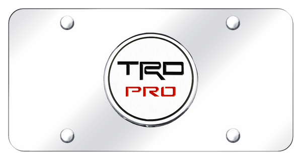 Toyota TRD Pro License Plate - Chrome on Mirrored License Plate - TRDP.CC