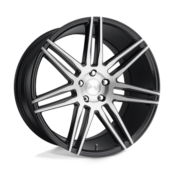 Niche 1PC M178 TRENTO GLOSS BLACK BRUSHED Wheels for 2014-2020 ACURA RLX [] - 17X8 40 mm - 17"  - (2020 2019 2018 2017 2016 2015 2014)