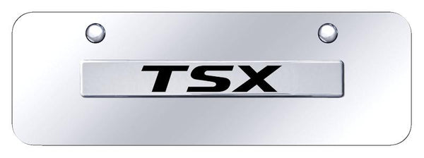 Acura TSX Chrome on Chrome 3D Bar Mini License Plate - TSX.N.CCM