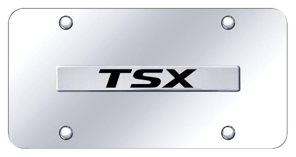 Acura TSX Chrome on Chrome 3D Bar License Plate - TSX.N.CC