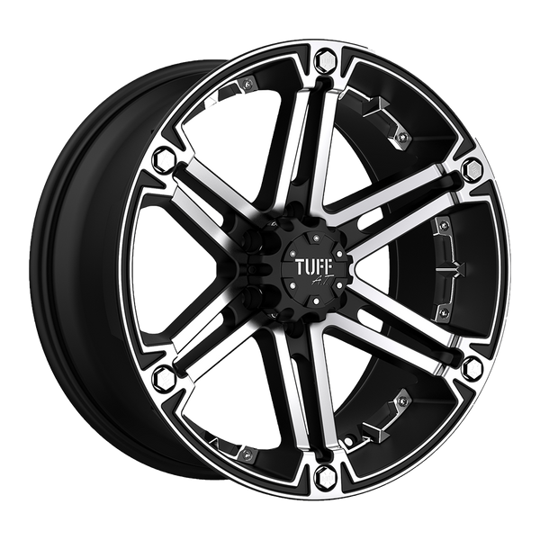 Tuff T01 FLAT BLACK W/ MACHINED FACE Wheels for 2010-2020 FORD F-150 [] - 17X8 20 MM - 17"  - (2020 2019 2018 2017 2016 2015 2014 2013 2012 2011 2010)