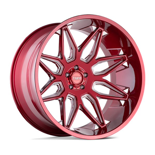 Tuff T3B CANDY RED Wheels for 2020-2022 JEEP GLADIATOR [LIFTED ONLY] - 24X14 -72 MM - 24"  - (2022 2021 2020)