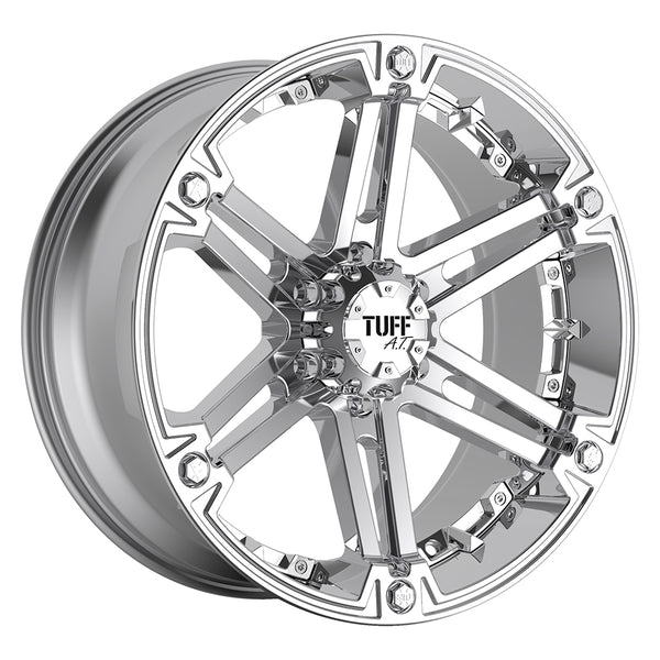 Tuff T01 CHROME Wheels for 2008-2015 NISSAN TITAN [] - 20X9 10 mm - 20"  - (2015 2014 2013 2012 2011 2010 2009 2008)