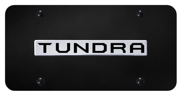 Toyota Tundra Chrome on Black 3D Bar License Plate - TUN.N.CB