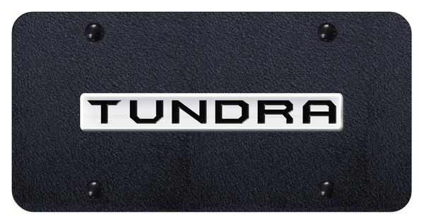 Toyota Tundra Name License Plate - Chrome on Rugged Black License Plate - TUN.N.CRB