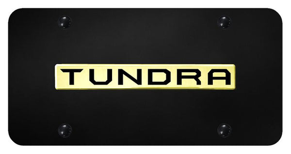 Toyota Tundra Gold on Black 3D Bar License Plate - TUN.N.GB